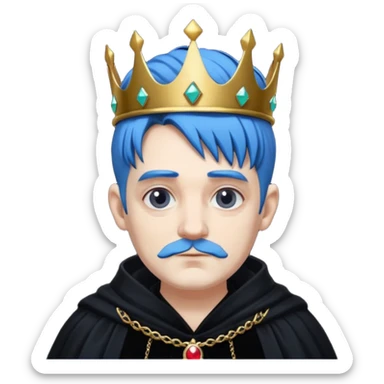 blue haired old goth king sticker
