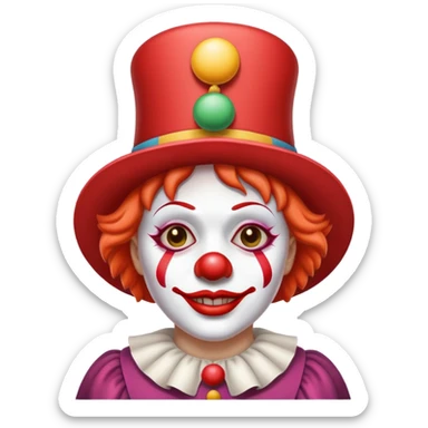 Clown with handmaid tales hat sticker