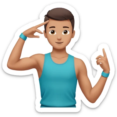 boy tiktok dance half body no tiktok logo sticker