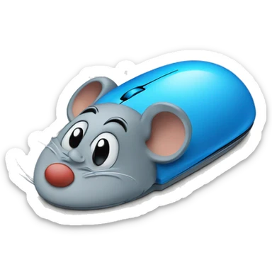 computer mouse with smurf sitting on it sticker