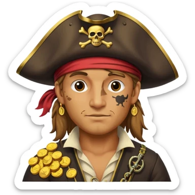 pirate with treasure sticker
