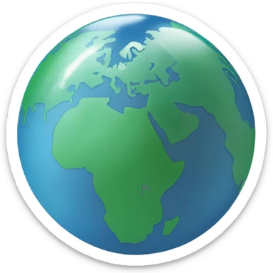 Earth globe with a focus on the african continent and a peace symbol sticker