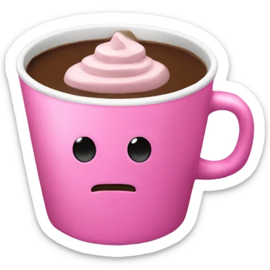 Pink cup with hot chocolate and marsivisks sticker