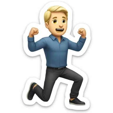 White man kneeling with fist in the air  sticker