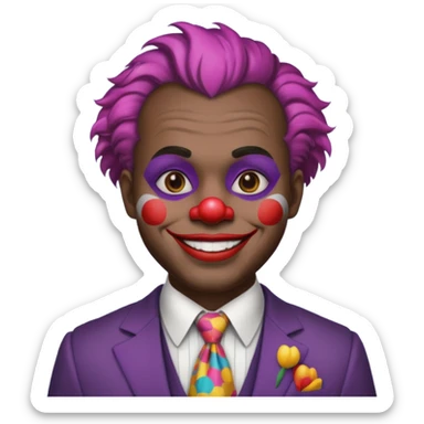 black man Clown with a tie and suit sticker