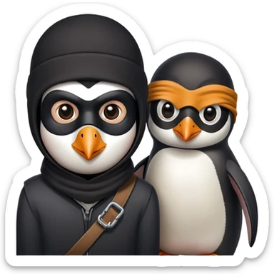 A penguin and a robber sticker
