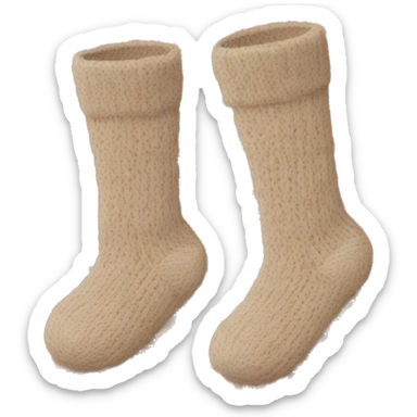 Pair of beige knitted socks sticker