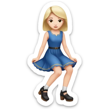 Beautiful girl with one knee down sticker