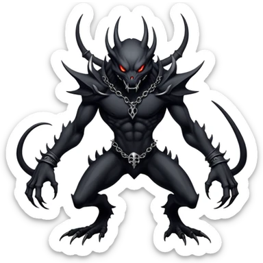 Gothic badass cool complex aesthetic-scenery-Fakémon-creature (full body) sticker