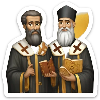 Orthodox Byzantine icon Saint Cyril and Methodius sticker