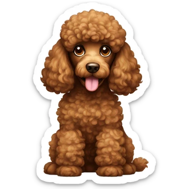 brown poodle sticker