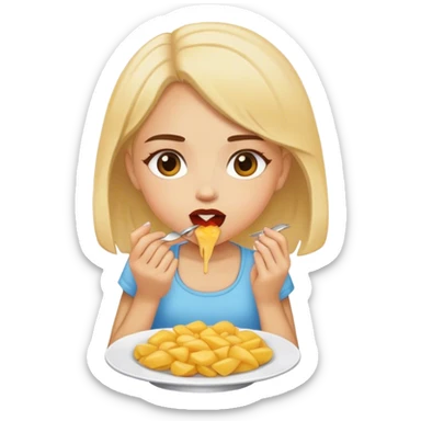 Chica comiendo  sticker