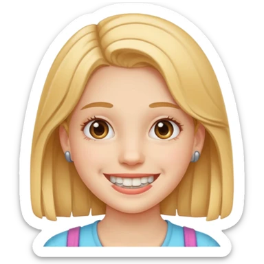 girl with braces  sticker