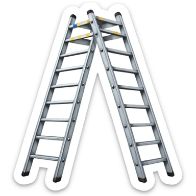 Broken ladder with tape fix sticker