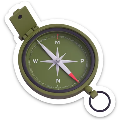 NATO military compass in olive green color sticker