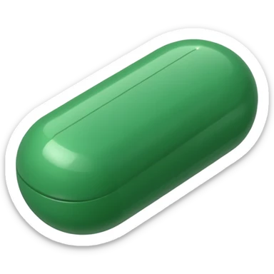a green pill sticker