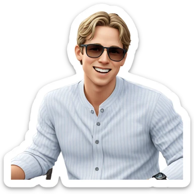 smiling boy in sunglasses outdoors sticker