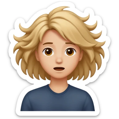 Hair shaking  sticker