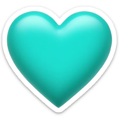 turquoise heart sticker