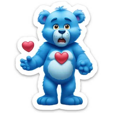 care bear blue angry sticker