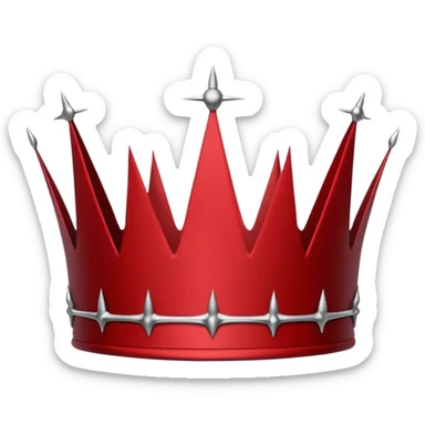Minimal crown made of intertwined thorns, sharp but elegant, deep red line art, minimalist vector, transparent background, clean flat design, symmetrical, thin line weight, gothic royal aesthetic, discord emoji size sticker
