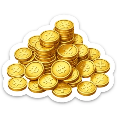 lots of coins, chinese sticker