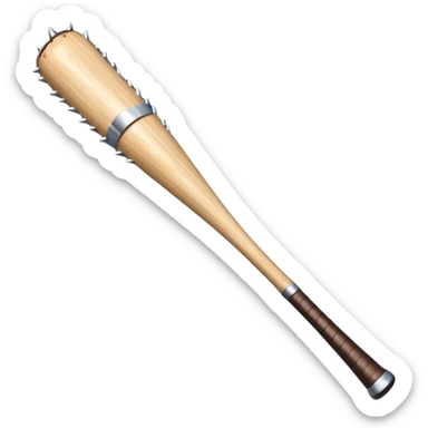 Baseball bat with thin silver spikes sticker