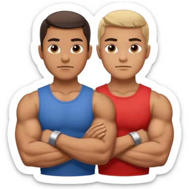 Arms crossed across neck emoji sticker