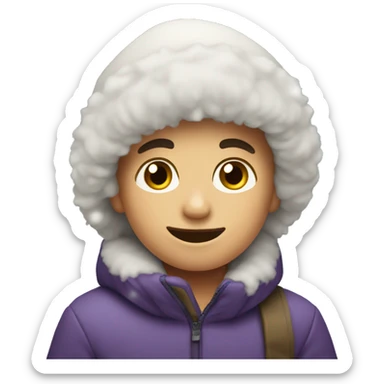 Crea un niño con una nieve sticker