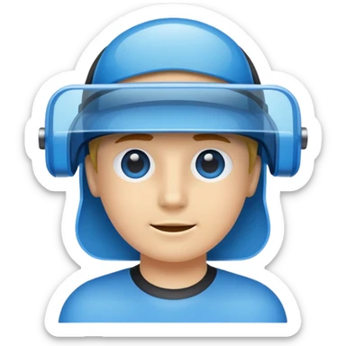 a blue rectangle labeled "visor" sticker