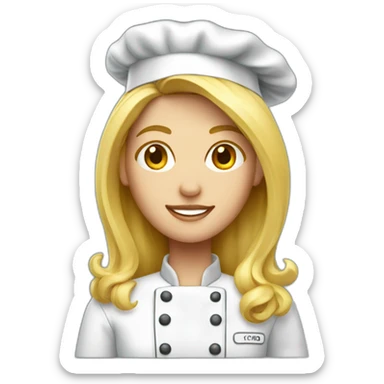chef lady with long blond hair sticker