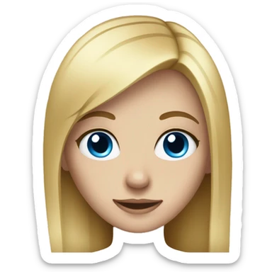 blonde girl with blue eyes and straight hair sticker