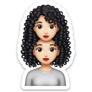 Girl ugc black curly  sticker