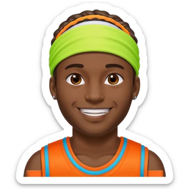 Basketball guy with neon headband sticker