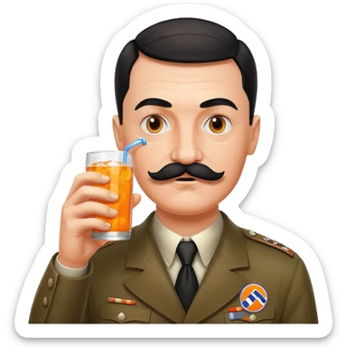 Hilter mustache drinking Fanta sticker