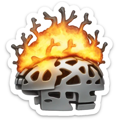 clockwork brain on fire sticker