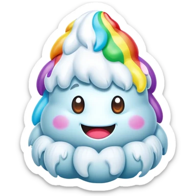 rainbow inflatable bouncy yeti poop head sticker