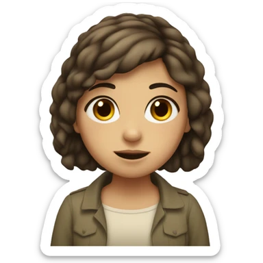 Israeli  wight girl with short brown hair proud for her country  sticker