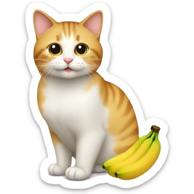 Cat vit a Banana  sticker