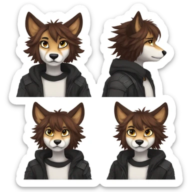 Edgy anthro furry by Falvie, AngieWolf sticker