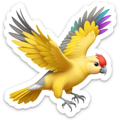 cockatiel flying happy sticker
