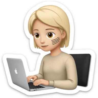 laptop com codigo de programação a aparecer no ecra sticker