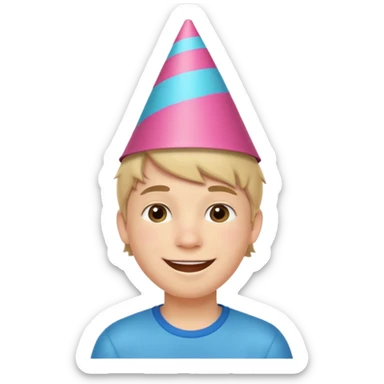 Teen boy celebrating sticker