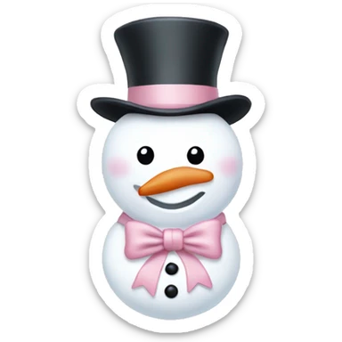 Snowman with a light pink bow sticker