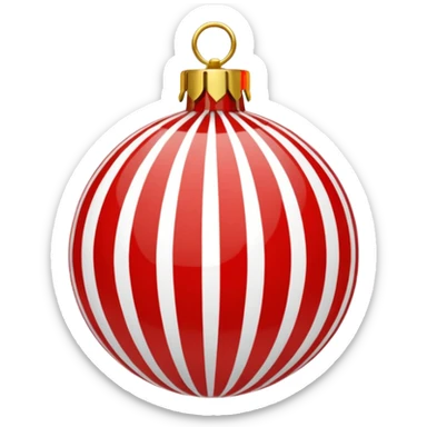 A Red Striped Ornament sticker