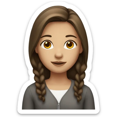 Girl with mid-length brown hair sticker