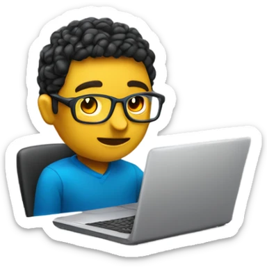 IT specialist with a laptop debugging code sticker