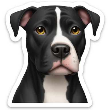 Black pitbull with white spot on chest sticker