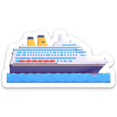 cruise ship on ocean sticker