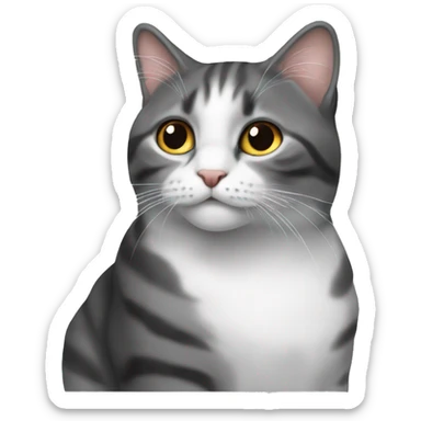 Katt som är grå och vit sticker